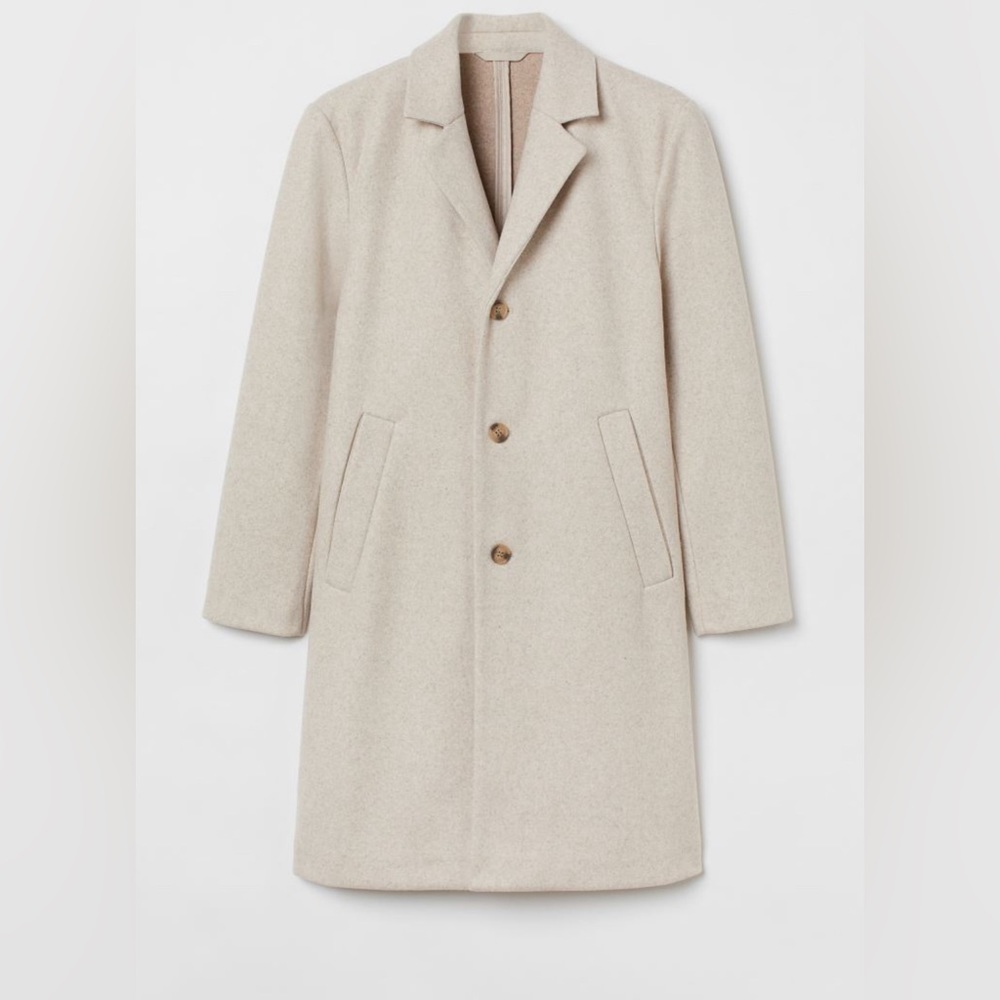 NWT Men’s Beige Wool Blend Blazer Unlined Coat. 46R
